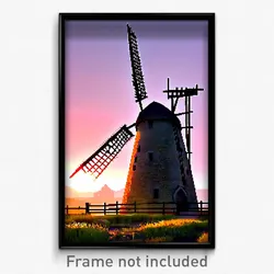 Pixel Art Poster - Thorny Windmill (8 Bit Psychedelic Trippy Video Game Print)