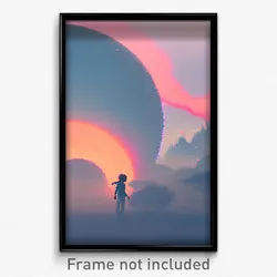 Pixel Art Poster - Modest Dreamscape (8 Bit Psychedelic Trippy Video Game Print)
