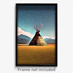 Pixel Art Poster - Lonely Wigwam (8 Bit Psychedelic Trippy Video Game Print)