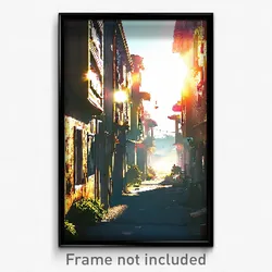 Pixel Art Poster - Sunny Slum (8 Bit Psychedelic Trippy Weird Video Game Print)