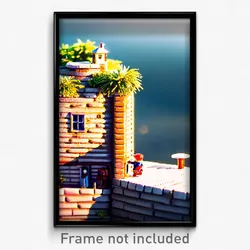 Pixel Art Poster - Tiny Lookout (8 Bit Psychedelic Trippy Video Game Print)