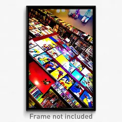 Pixel Art Poster - Vivid Comic Book Store (8 Bit Psychedelic Video Game Print)