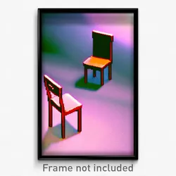 Pixel Art Poster - Far Chair (8 Bit Psychedelic Trippy Weird Video Game Print)