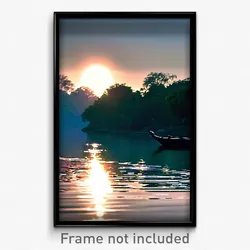 Pixel Art Poster - Lovely Backwater (8 Bit Psychedelic Trippy Video Game Print)