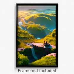 Pixel Art Poster - Humble Landscape (8 Bit Psychedelic Trippy Video Game Print)