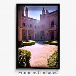 Pixel Art Poster - Gregarious Courtyard (8 Bit Psychedelic Video Game Print)