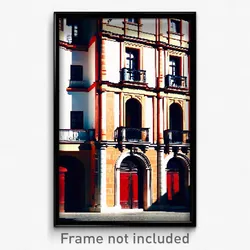 Pixel Art Poster - Unrealistic Spanish Architecture (8 Bit Video Game Print)