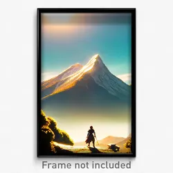 Pixel Art Poster - Fabulous Mountain (8 Bit Psychedelic Trippy Video Game Print)