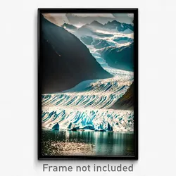 Pixel Art Poster - Unnatural Glacier (8 Bit Psychedelic Trippy Video Game Print)