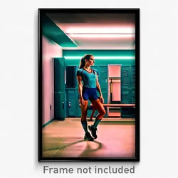 Pixel Art Poster - Blissful Locker Room (8 Bit Psychedelic Video Game Print)
