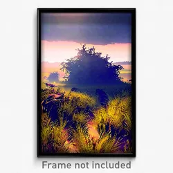 Pixel Art Poster - Mysterious Grassland (8 Bit Psychedelic Video Game Print)