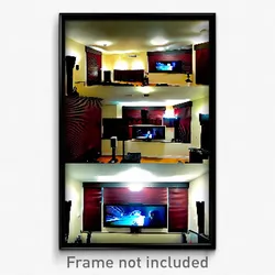 Pixel Art Poster - Captivating Home Theatre (8 Bit Psychedelic Video Game Print)