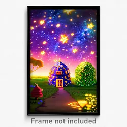 Pixel Art Poster - Starry Apiary (8 Bit Psychedelic Trippy Video Game Print)