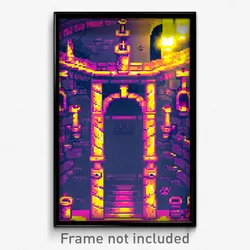 Pixel Art Poster - Bumpy Dungeon (8 Bit Psychedelic Trippy Video Game Print)