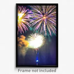 Pixel Art Poster - Elegant Fireworks (8 Bit Psychedelic Trippy Video Game Print)