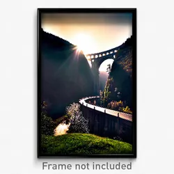 Pixel Art Poster - Haunted Viaduct (8 Bit Psychedelic Trippy Video Game Print)