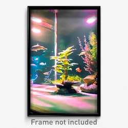 Pixel Art Poster - Sentimental Aquarium (8 Bit Psychedelic Video Game Print)