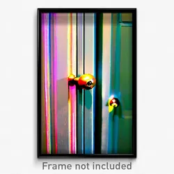 Pixel Art Poster - Admired Door Knob (8 Bit Psychedelic Trippy Video Game Print)
