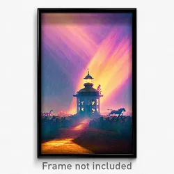 Pixel Art Poster - Warm Warren (8 Bit Psychedelic Trippy Weird Video Game Print)