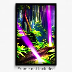 Pixel Art Poster - Modern Rainforest (8 Bit Psychedelic Trippy Video Game Print)