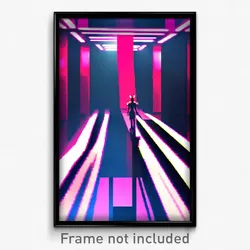 Pixel Art Poster - Flat Catwalk (8 Bit Psychedelic Trippy Video Game Print)