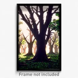 Pixel Art Poster - Outstanding Copse (8 Bit Psychedelic Trippy Video Game Print)