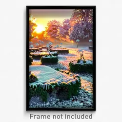 Pixel Art Poster - Frosty Apiary (8 Bit Psychedelic Trippy Video Game Print)