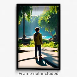 Pixel Art Poster - Simple Oasis (8 Bit Psychedelic Trippy Video Game Print)