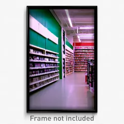 Pixel Art Poster - Rectangular Vinyl Store (8 Bit Psychedelic Video Game Print)