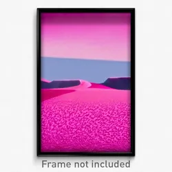 Pixel Art Poster - Pink Downs (8 Bit Psychedelic Trippy Weird Video Game Print)