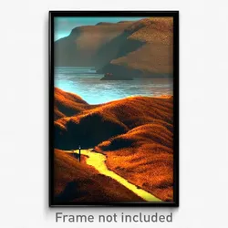 Pixel Art Poster - Brown Coast (8 Bit Psychedelic Trippy Weird Video Game Print)
