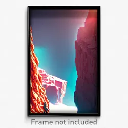 Pixel Art Poster - Arctic Gully (8 Bit Psychedelic Trippy Video Game Print)