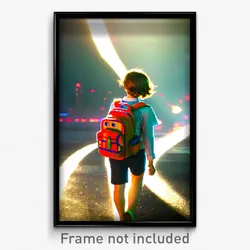 Pixel Art Poster - Imaginary Backpack (8 Bit Psychedelic Video Game Print)
