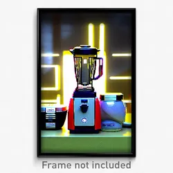 Pixel Art Poster - Famous Blender (8 Bit Psychedelic Trippy Video Game Print)