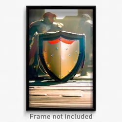 Pixel Art Poster - Unwelcoming Shield (8 Bit Psychedelic Video Game Print)