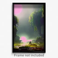 Pixel Art Poster - Damp Glade (8 Bit Psychedelic Trippy Weird Video Game Print)