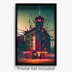 Pixel Art Poster - Thorny Hotel (8 Bit Psychedelic Trippy Video Game Print)