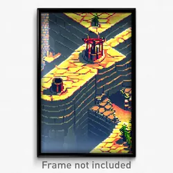 Pixel Art Poster - Imperfect Stronghold (8 Bit Psychedelic Video Game Print)