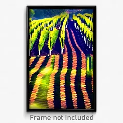Pixel Art Poster - Striped Vineyard (8 Bit Psychedelic Trippy Video Game Print)