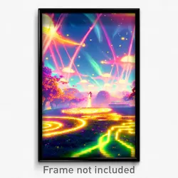Pixel Art Poster - Dazzling Dreamscape (8 Bit Psychedelic Video Game Print)