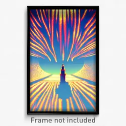 Pixel Art Poster - Swirly Esplande (8 Bit Psychedelic Trippy Video Game Print)