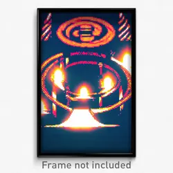 Pixel Art Poster - Swirly College (8 Bit Psychedelic Trippy Video Game Print)