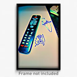Pixel Art Poster - Remote Drawing (8 Bit Psychedelic Trippy Video Game Print)