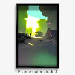 Pixel Art Poster - Barren Video Game (8 Bit Psychedelic Trippy Video Game Print)