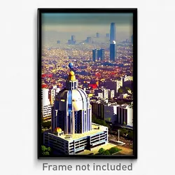 Pixel Art Poster - Silver Mexico City (8 Bit Psychedelic Video Game Print)