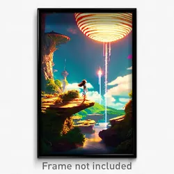 Pixel Art Poster - Bountiful Depths (8 Bit Psychedelic Trippy Video Game Print)
