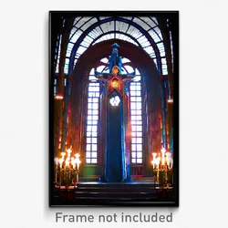 Pixel Art Poster - Elaborate Nave (8 Bit Psychedelic Trippy Video Game Print)