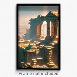 Pixel Art Poster - Extra Small Ancient Architecture (8 Bit Video Game Print)