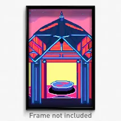 Pixel Art Poster - Wiggly Gazebo (8 Bit Psychedelic Trippy Video Game Print)