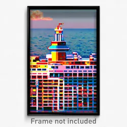 Pixel Art Poster - Puny Cruise (8 Bit Psychedelic Trippy Weird Video Game Print)